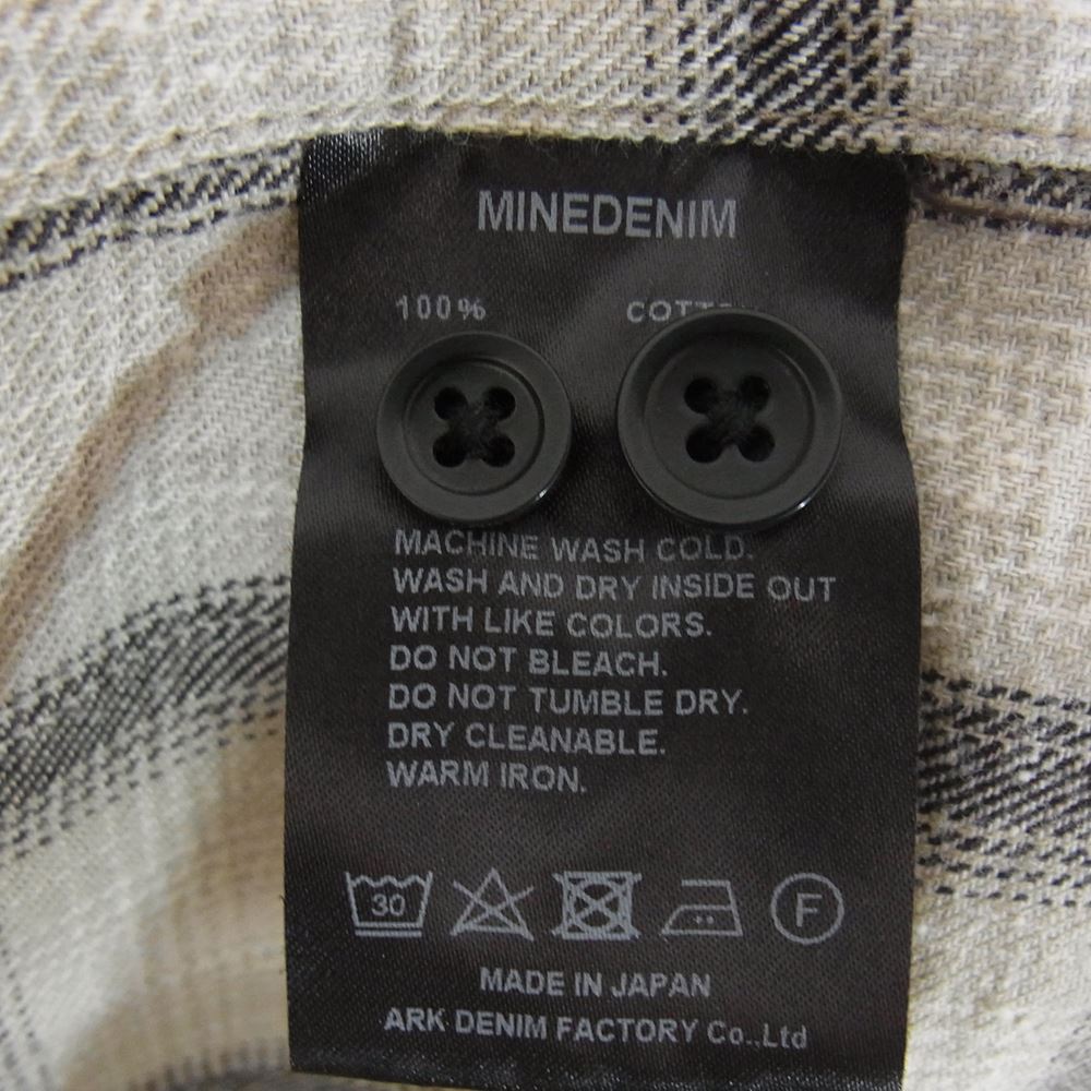 MINEDENIM マインデニム 2209-5002-67-012 V.Check Flannel Work SH チェック フランネル シャツ ベージュ系 1【中古】