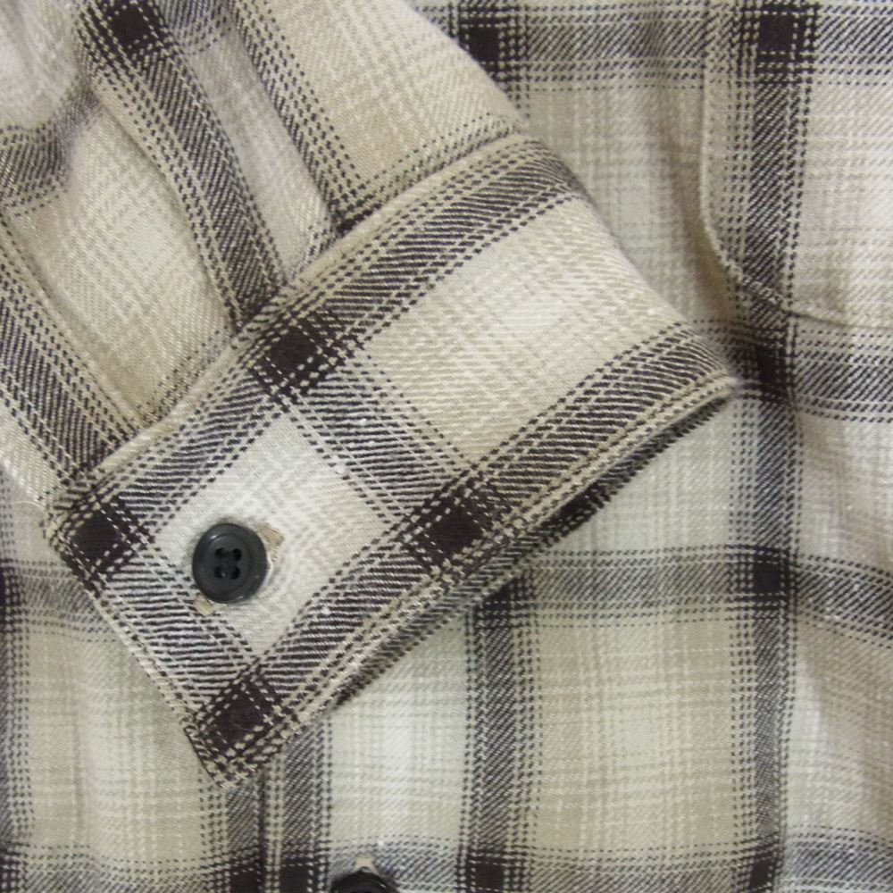 MINEDENIM マインデニム 2209-5002-67-012 V.Check Flannel Work SH チェック フランネル シャツ ベージュ系 1【中古】