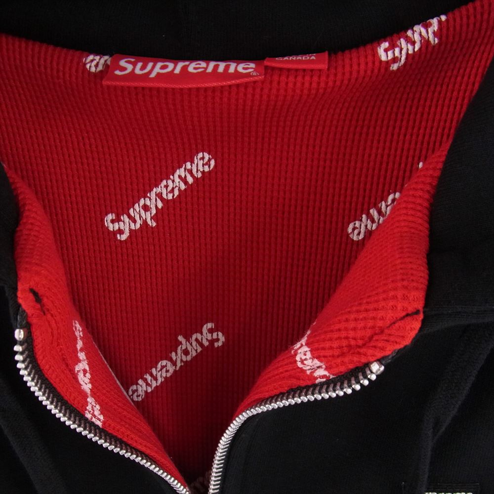 Supreme シュプリーム 15AW Small Box Thermal Zip Up Hoodie スモールボックス サーマル ジップアップ パーカー ブラック系【中古】