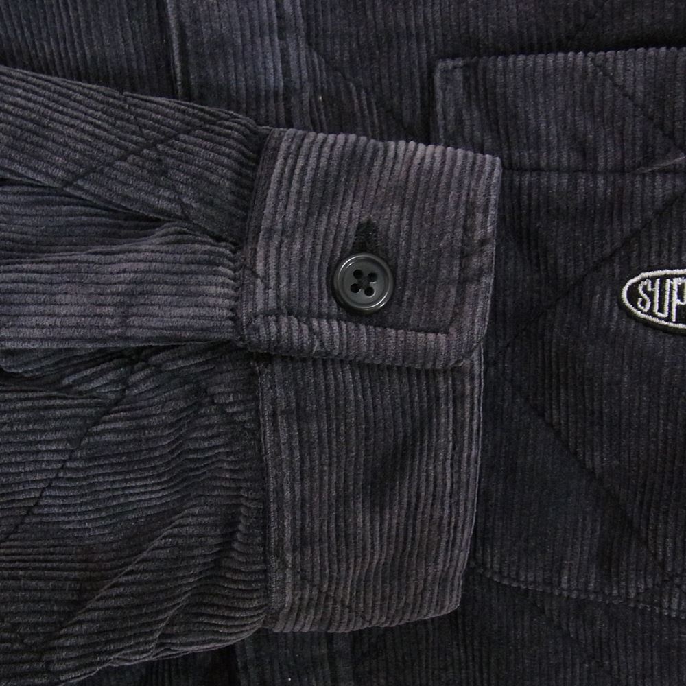 Supreme シュプリーム 22AW Quilted Corduroy Shirt キルト コーデュロイ 長袖 シャツ グレー系 M【中古】