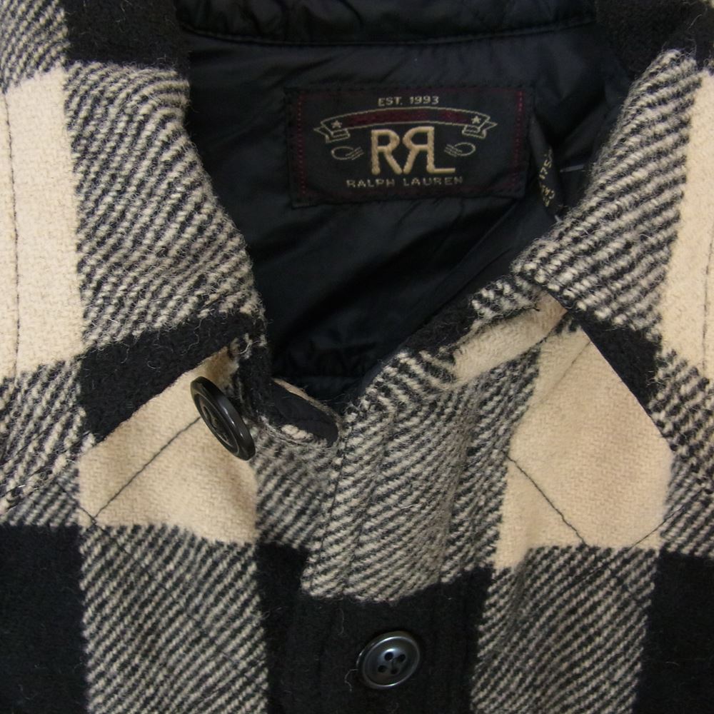 RRL ダブルアールエル for Ron Herman ロンハーマン キルティング シャツ ジャケット ブラック系 オフホワイト系 M【中古】