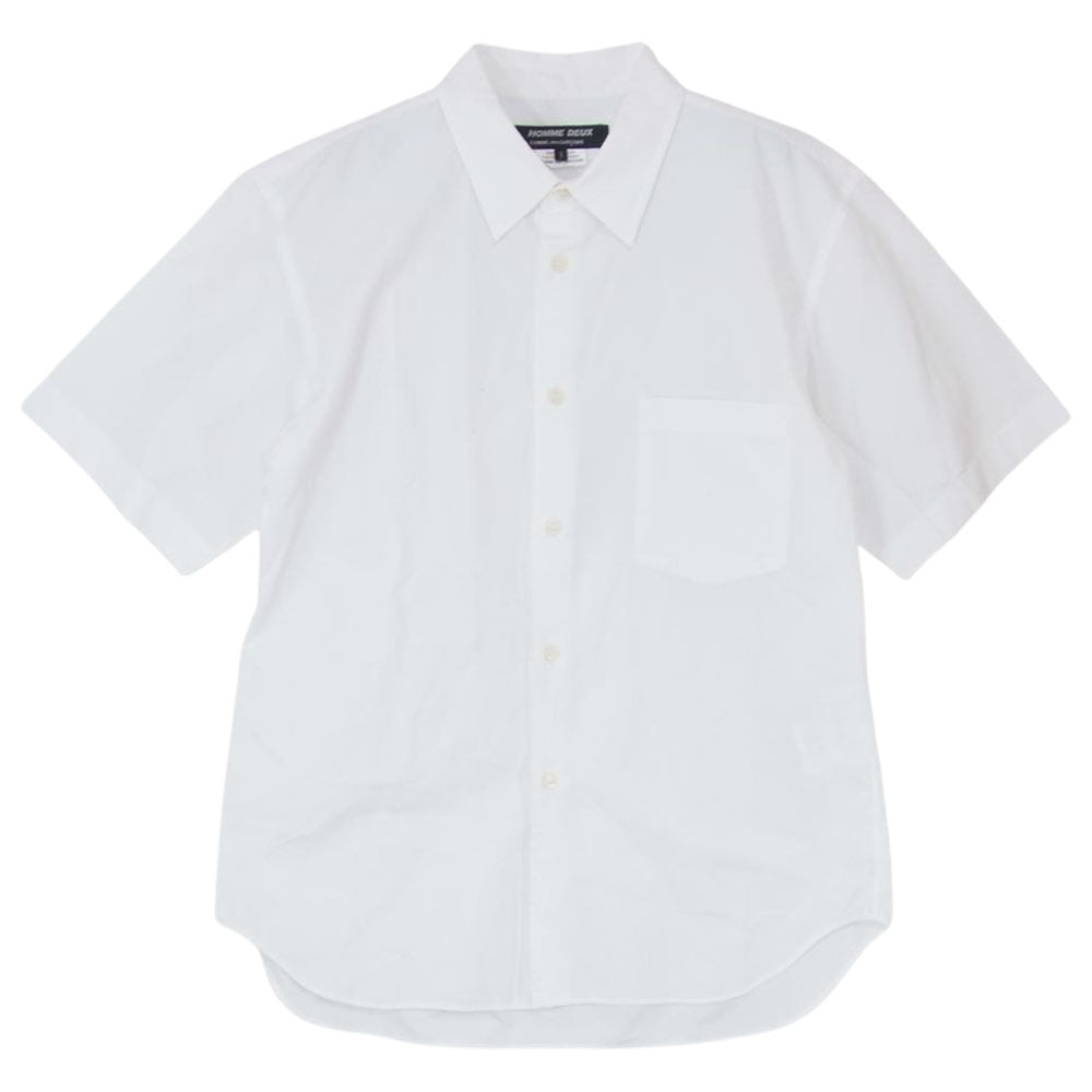 COMME des GARCONS HOMME DEUX コムデギャルソンオムドゥ 20SS DZ-B517 レギュラーカラー コットンブロード 半袖 シャツ ホワイト ホワイト系 S【中古】