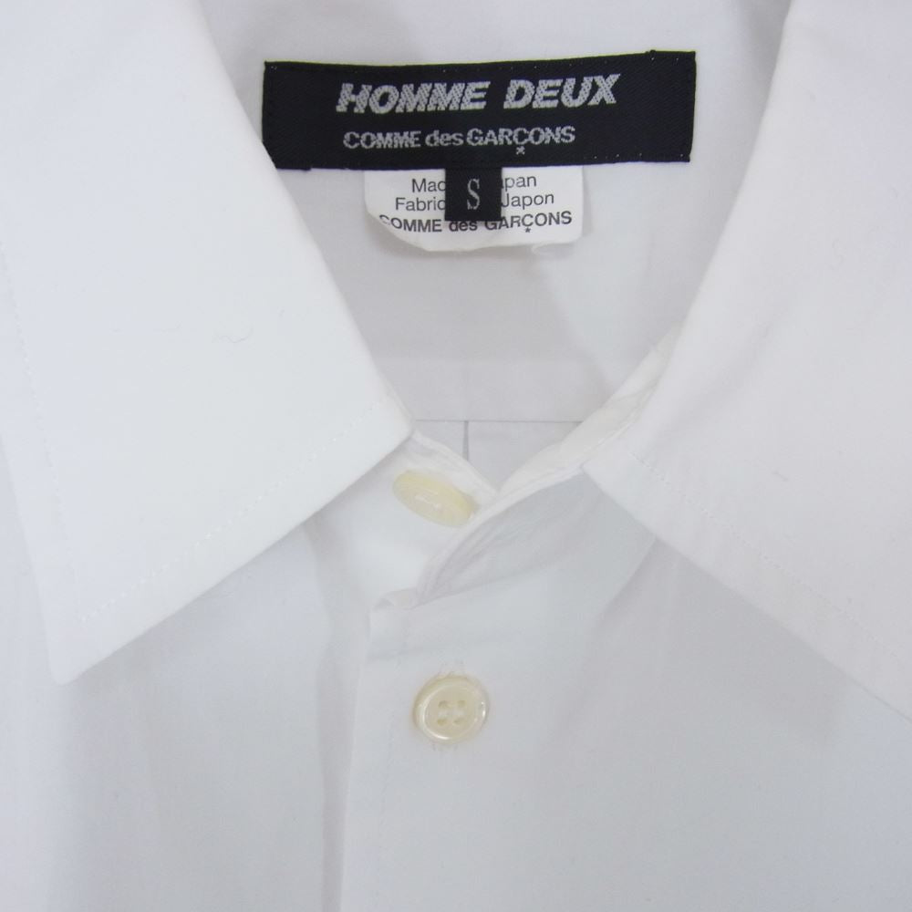 COMME des GARCONS HOMME DEUX コムデギャルソンオムドゥ 20SS DZ-B517 レギュラーカラー コットンブロード 半袖 シャツ ホワイト ホワイト系 S【中古】