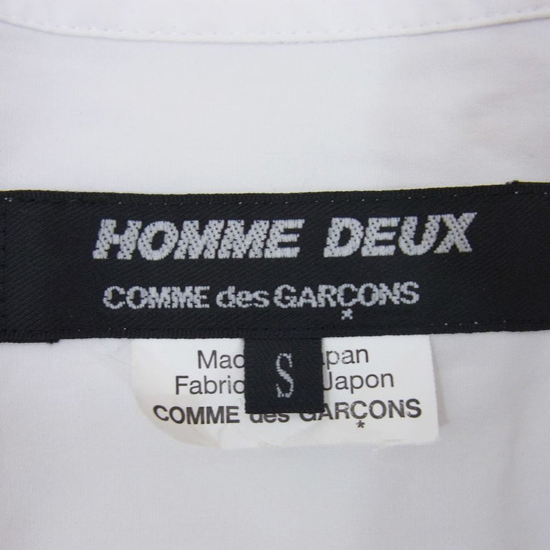 COMME des GARCONS HOMME DEUX コムデギャルソンオムドゥ 20SS DZ-B517 レギュラーカラー コットンブロード 半袖 シャツ ホワイト ホワイト系 S【中古】
