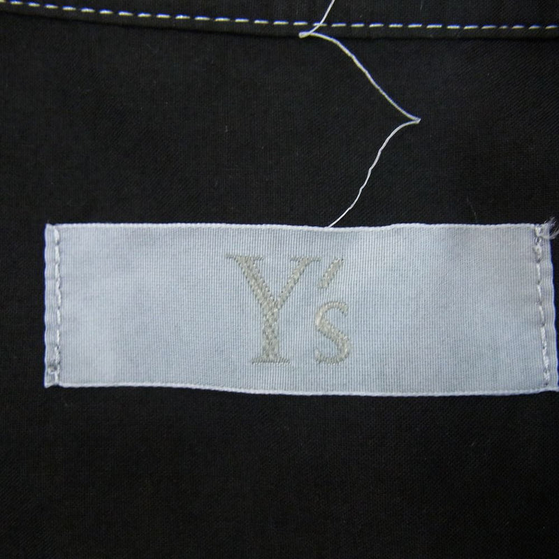 Y's Yohji Yamamoto ワイズ ヨウジヤマモト YW-B07-003 製品染め 前二重 レイヤード ステッチ 長袖 シャツ ブラック系 2【中古】
