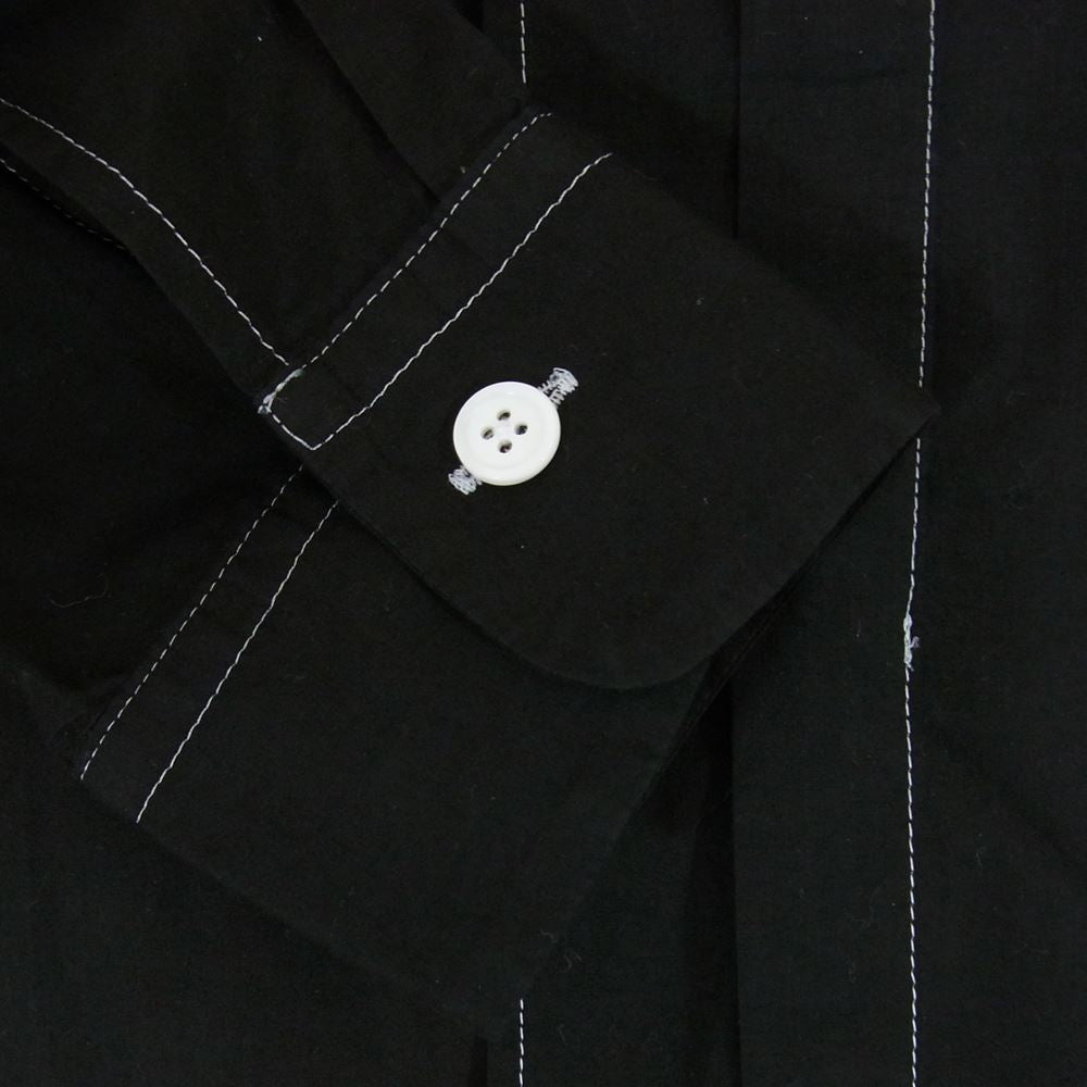 Y's Yohji Yamamoto ワイズ ヨウジヤマモト YW-B07-003 製品染め 前二重 レイヤード ステッチ 長袖 シャツ ブラック系 2【中古】