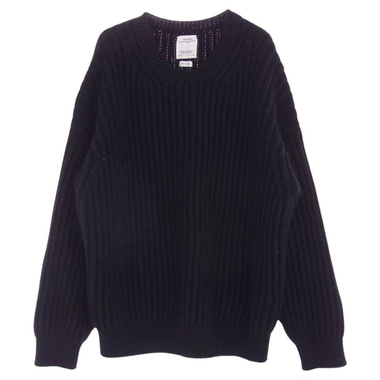VISVIM ビズビム 20AW 0120405012001 AMPLUS CREW L/S W/L アンプラス クルー ニット セーター ブラック系 3【美品】【中古】