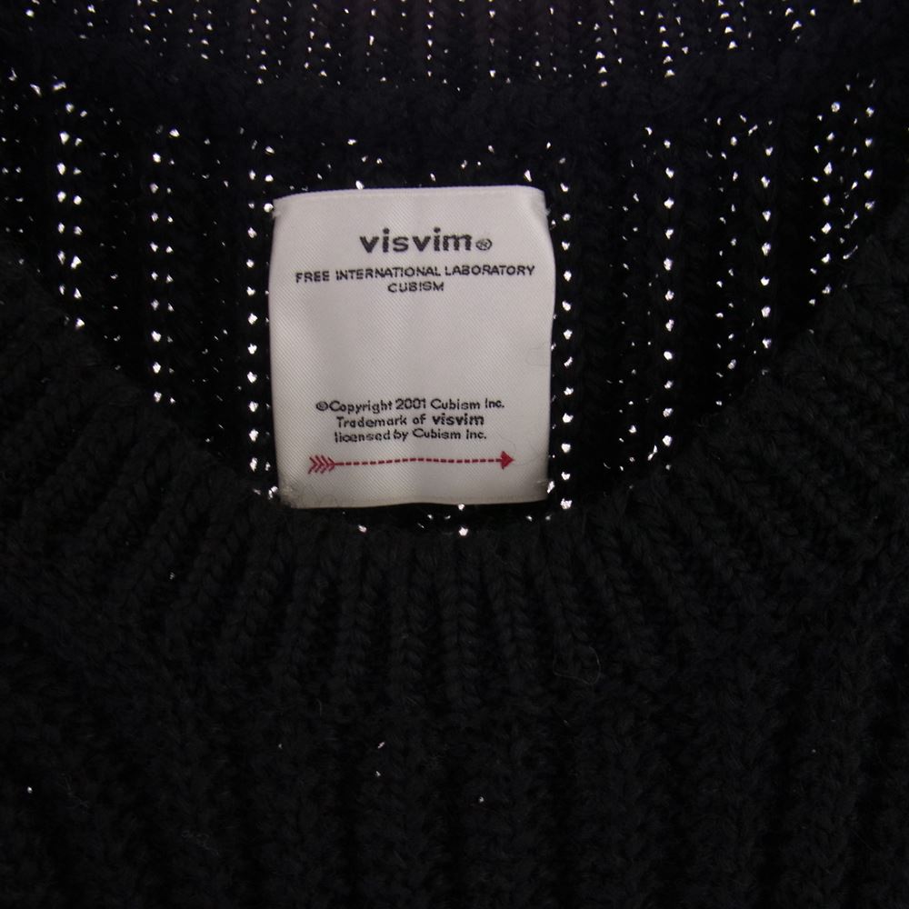 VISVIM ビズビム 20AW 0120405012001 AMPLUS CREW L/S W/L アンプラス クルー ニット セーター ブラック系 3【美品】【中古】