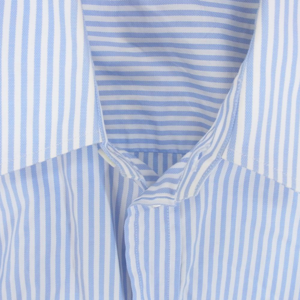 VERSACE ヴェルサーチ A85181 A232544 国内正規品 イタリア製 バロック柄シルク ヨーク切替 ストライプ 長袖 シャツ ライトブルー系 39【中古】