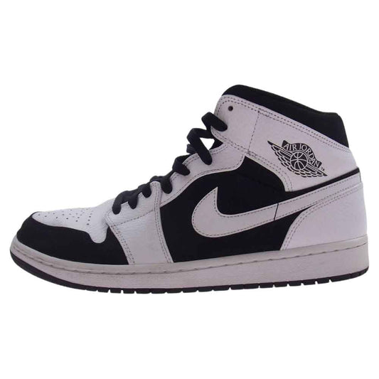 NIKE AIR JORDAN ナイキ ジョーダン 554724-113 AIR JORDAN 1 MID  AJ1 WHITE BLACK スニーカー ホワイト系 ブラック系 28.5cm【中古】