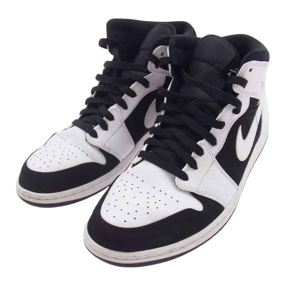NIKE AIR JORDAN ナイキ ジョーダン 554724-113 AIR JORDAN 1 MID  AJ1 WHITE BLACK スニーカー ホワイト系 ブラック系 28.5cm【中古】