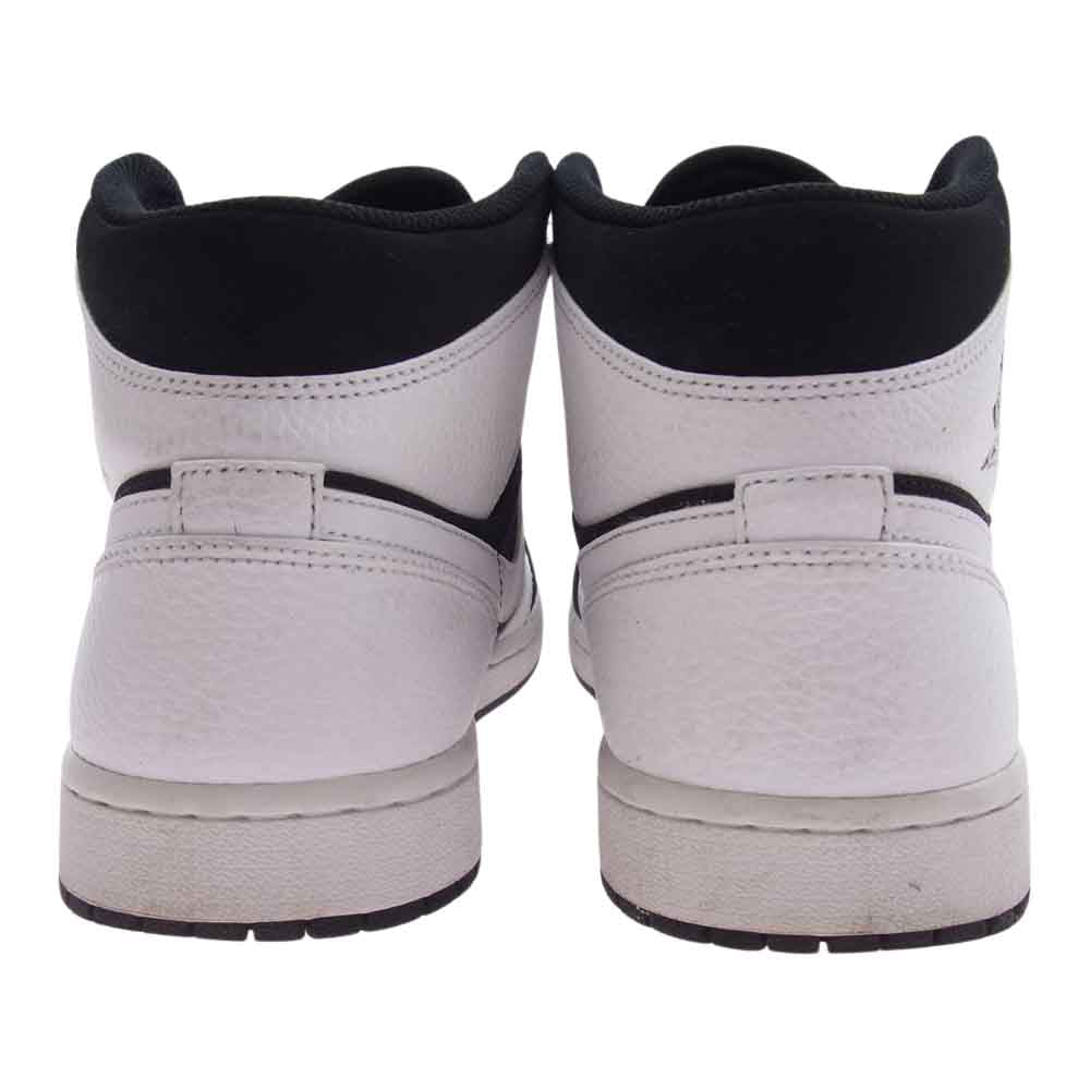NIKE AIR JORDAN ナイキ ジョーダン 554724-113 AIR JORDAN 1 MID  AJ1 WHITE BLACK スニーカー ホワイト系 ブラック系 28.5cm【中古】