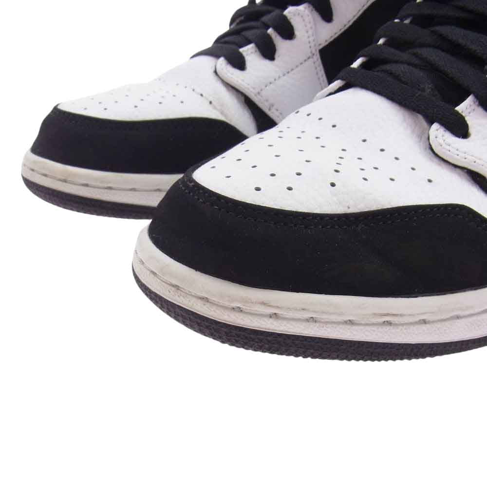 NIKE AIR JORDAN ナイキ ジョーダン 554724-113 AIR JORDAN 1 MID  AJ1 WHITE BLACK スニーカー ホワイト系 ブラック系 28.5cm【中古】
