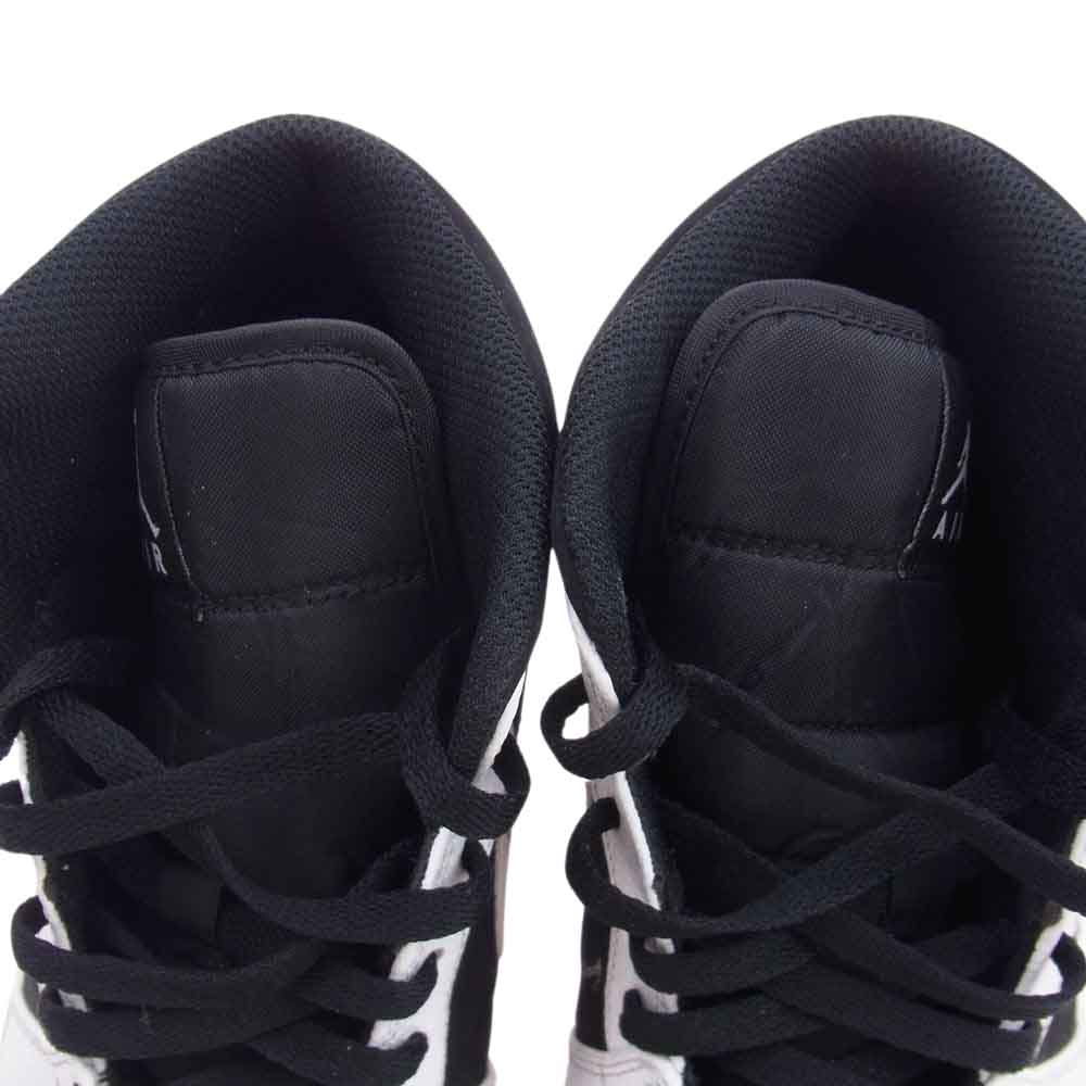 NIKE AIR JORDAN ナイキ ジョーダン 554724-113 AIR JORDAN 1 MID  AJ1 WHITE BLACK スニーカー ホワイト系 ブラック系 28.5cm【中古】