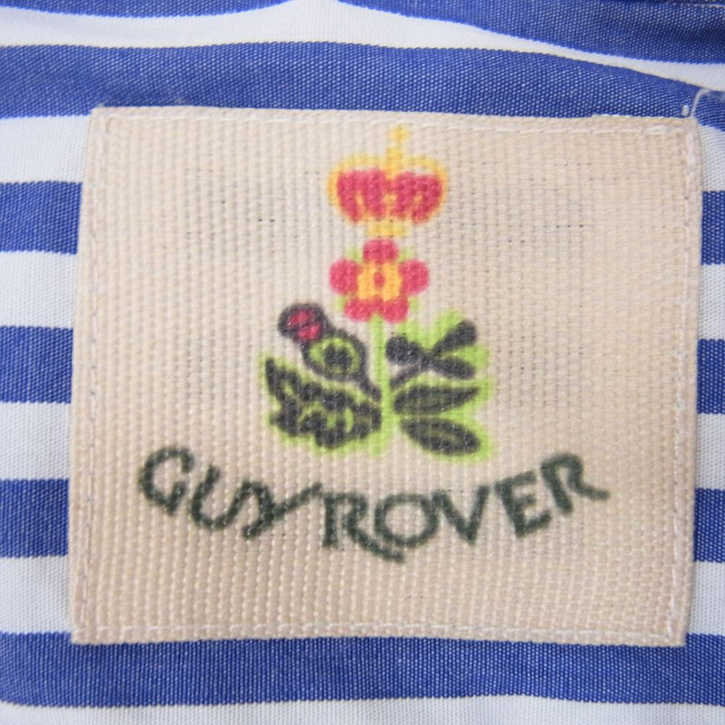 GUY ROVER ギローバー ワイドスプレッド ストライプ シャツ ブルー系 ホワイト系 M【中古】