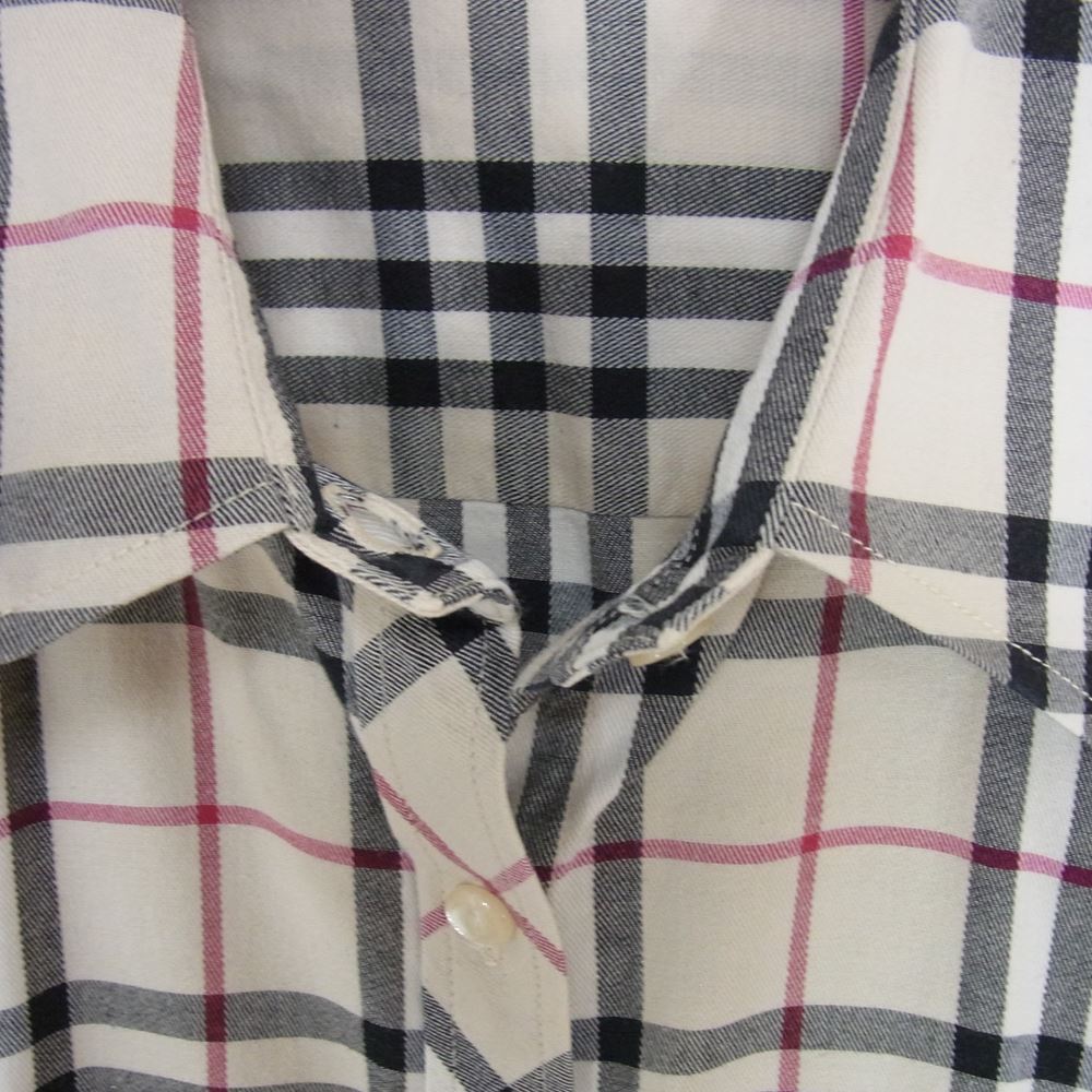 BURBERRY LONDON バーバリー ロンドン チェック ストレッチ 半袖 シャツ L【中古】