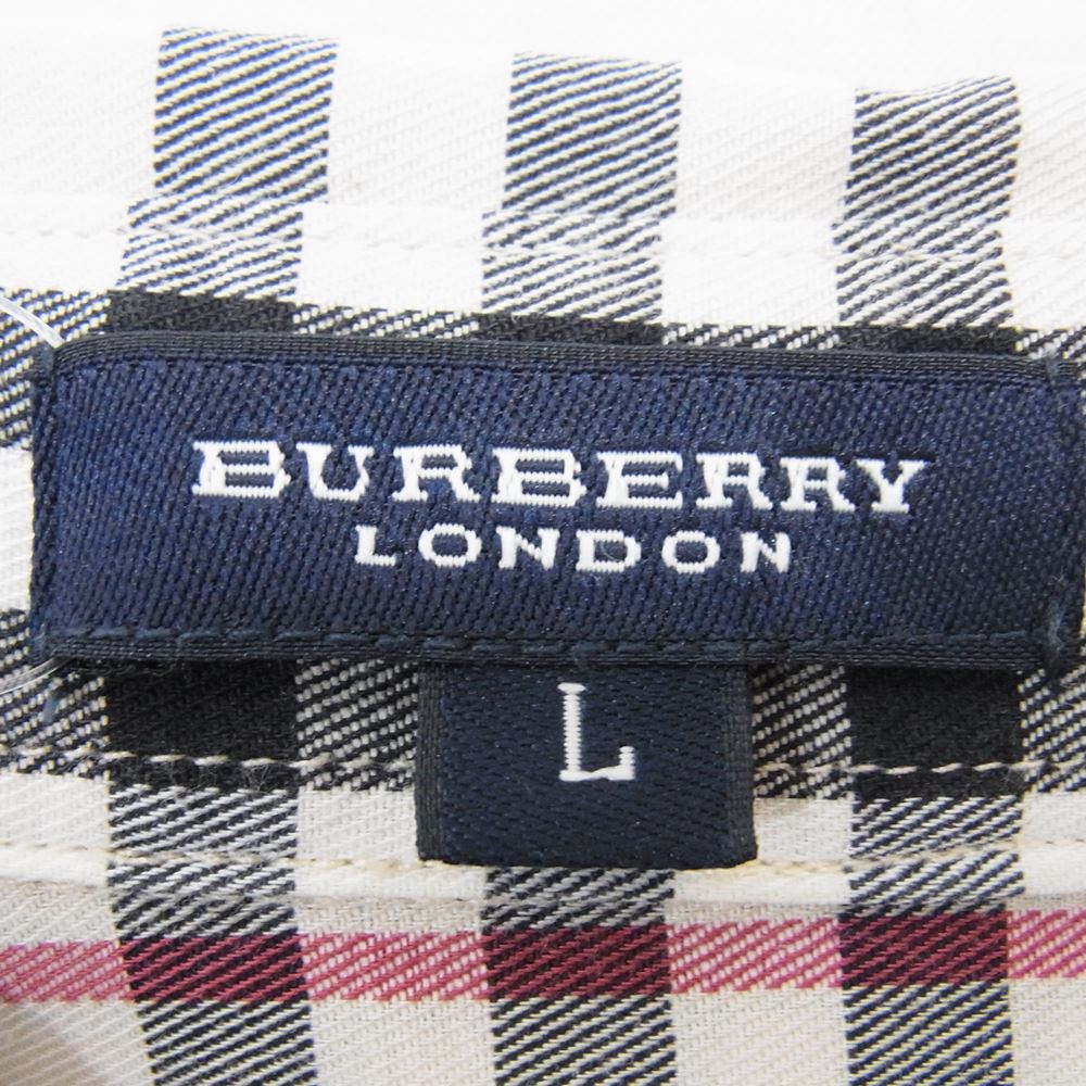 BURBERRY LONDON バーバリー ロンドン チェック ストレッチ 半袖 シャツ L【中古】