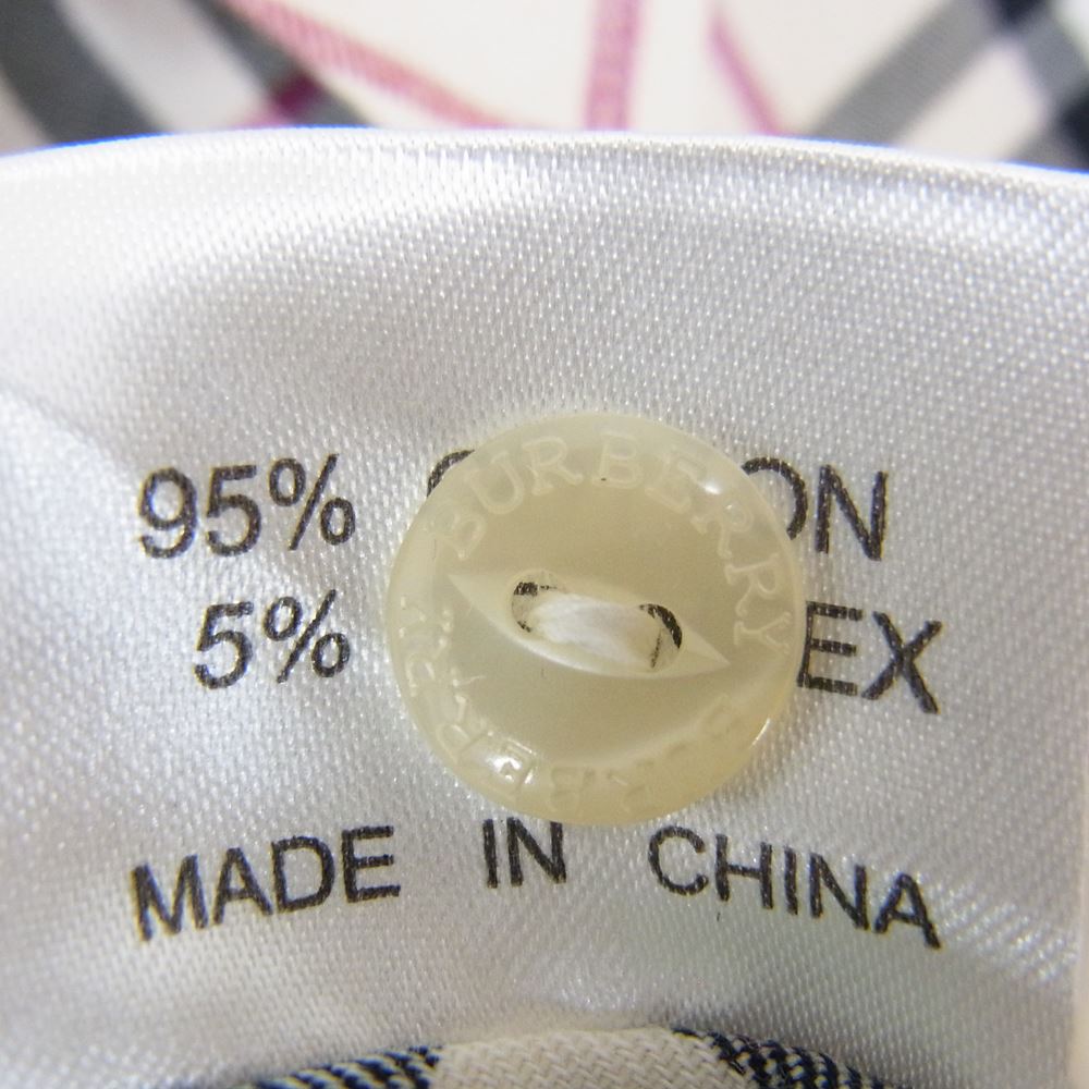 BURBERRY LONDON バーバリー ロンドン チェック ストレッチ 長袖 シャツ L【中古】