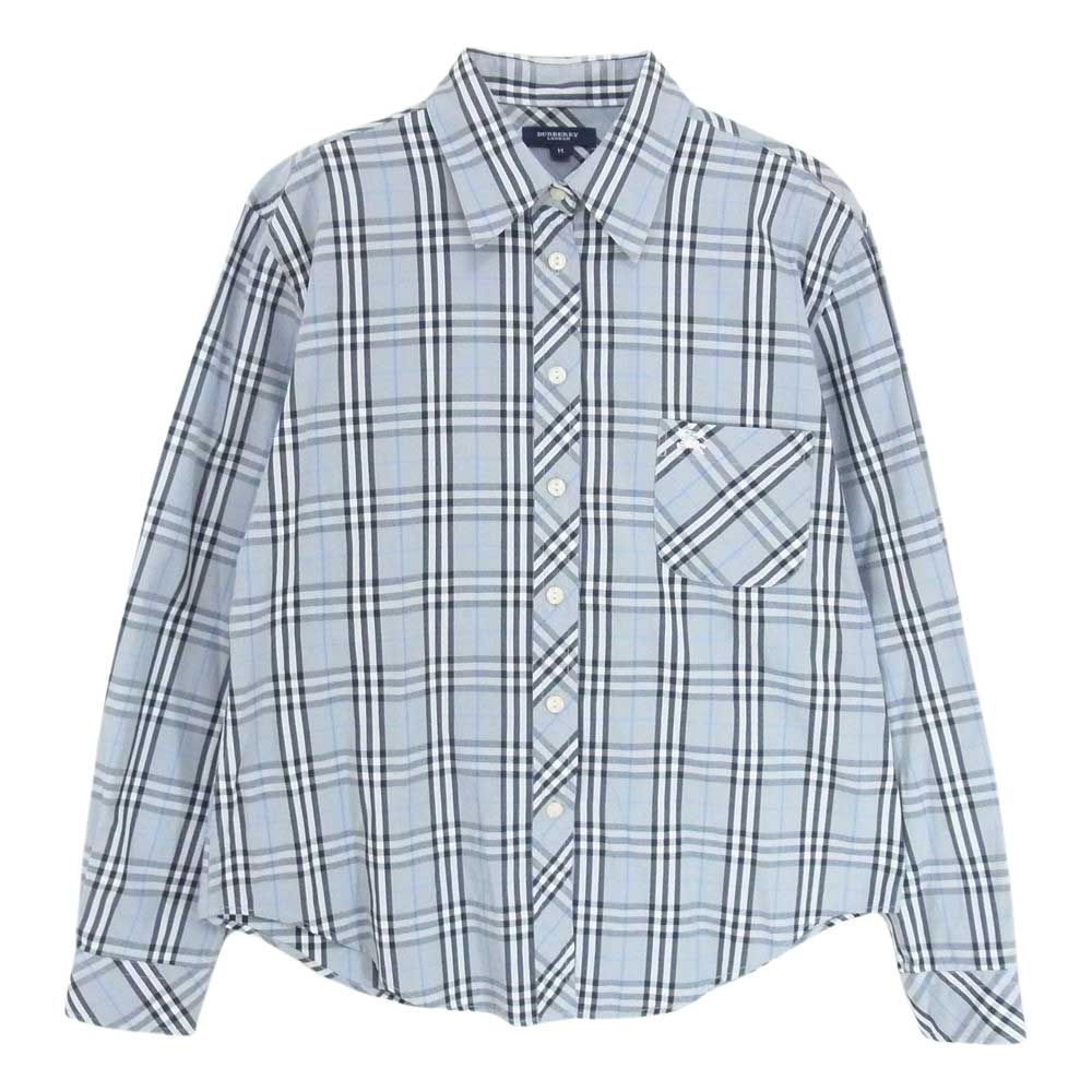 BURBERRY LONDON バーバリー ロンドン チェック 長袖 シャツ グレー系 M【中古】