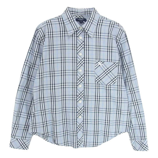 BURBERRY LONDON バーバリー ロンドン チェック 長袖 シャツ グレー系 M【中古】