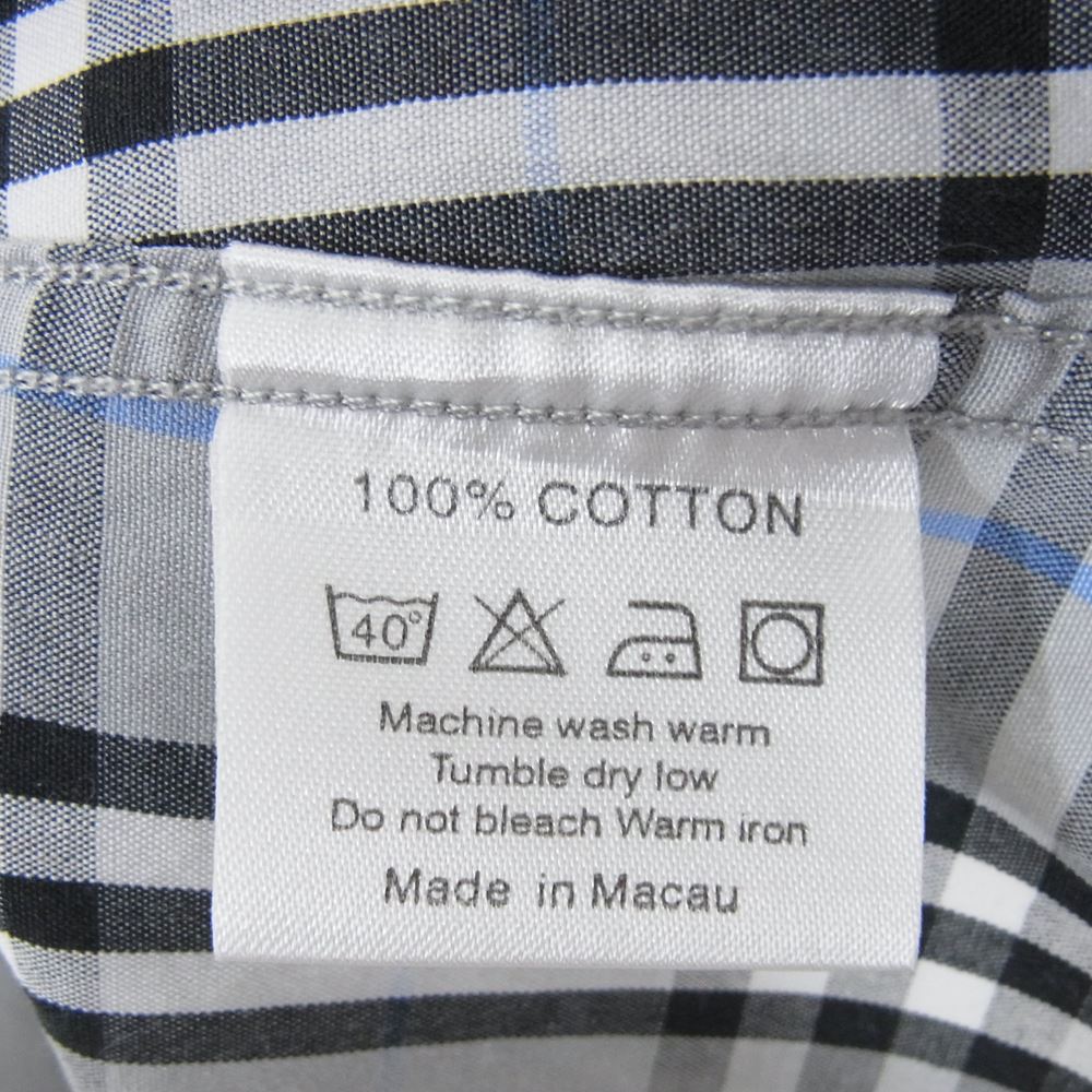 BURBERRY LONDON バーバリー ロンドン チェック 長袖 シャツ グレー系 M【中古】