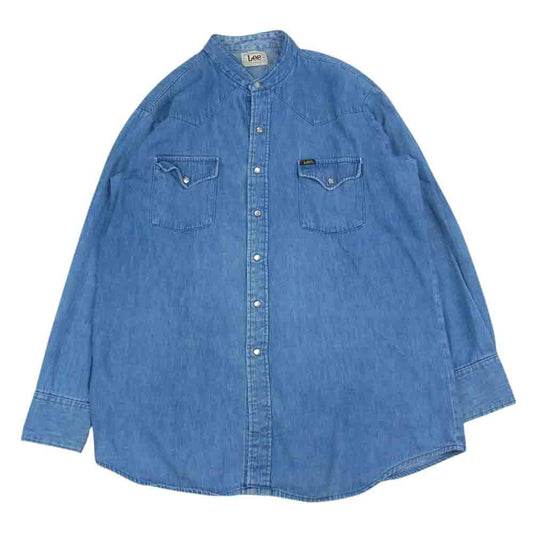 Lee リー 70s 70年代 vintage ヴィンテージ カスタム リメイク ウエスタン デニム シャツ 長袖 インディゴブルー系【中古】