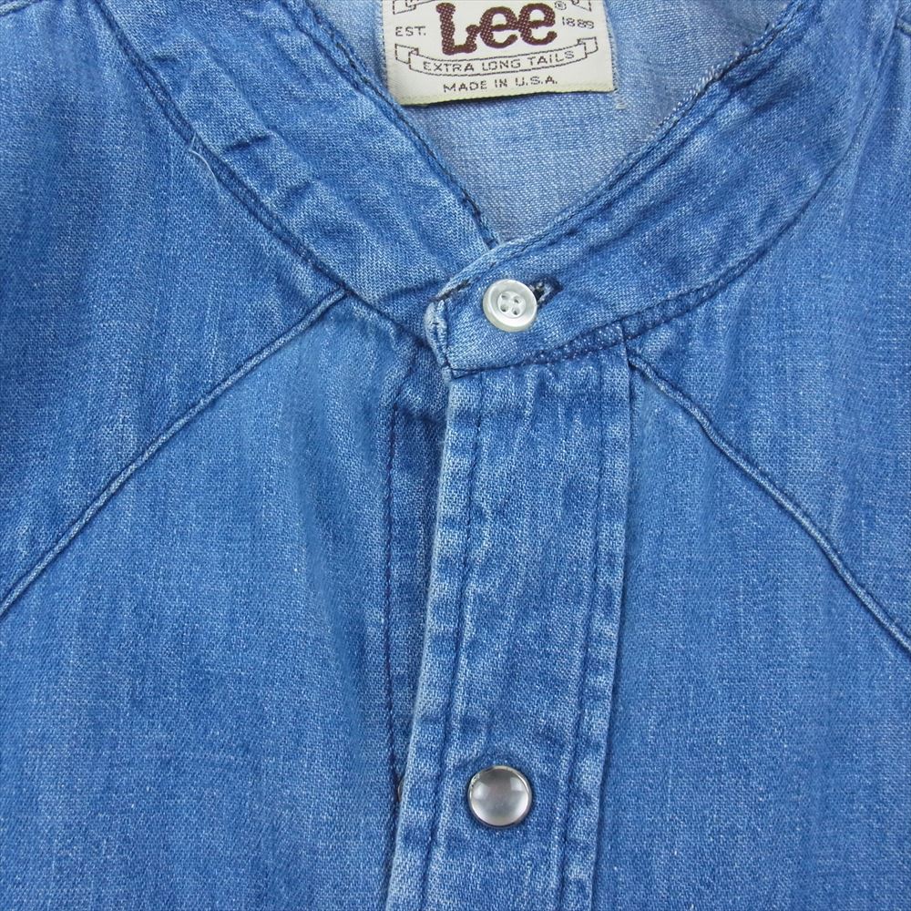 Lee リー 70s 70年代 vintage ヴィンテージ カスタム リメイク ウエスタン デニム シャツ 長袖 インディゴブルー系【中古】