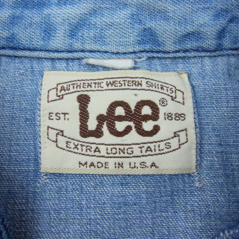 Lee リー 70s 70年代 vintage ヴィンテージ カスタム リメイク ウエスタン デニム シャツ 長袖 インディゴブルー系【中古】