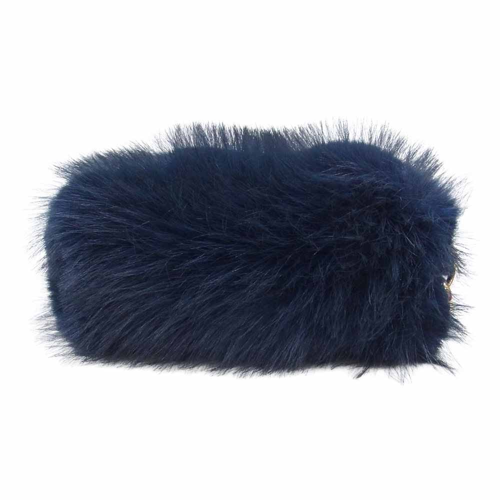 Sacai サカイ S115-01 Small Pochette Faux Fur スモール ポシェット フェイクファー ハンド バッグ ネイビー系【極上美品】【中古】