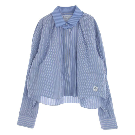 Sacai サカイ 23SS 23-06526 Thomas Mason Cotton Poplin Shirt トーマスメイソン コットン ポプリン ストライプ 長袖 シャツ ライトブルー系 2【中古】