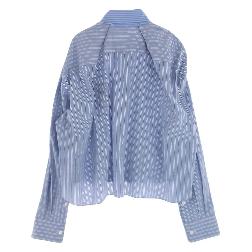 Sacai サカイ 23SS 23-06526 Thomas Mason Cotton Poplin Shirt トーマスメイソン コットン ポプリン ストライプ 長袖 シャツ ライトブルー系 2【中古】