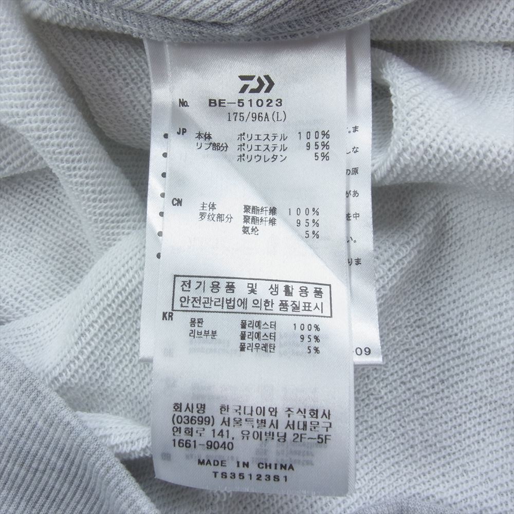 ダイワピア39 BE-51023 TECH SWEAT HALF ZIP HOOD 長袖 スウェット プルオーバー パーカー グレー系 L【中古】