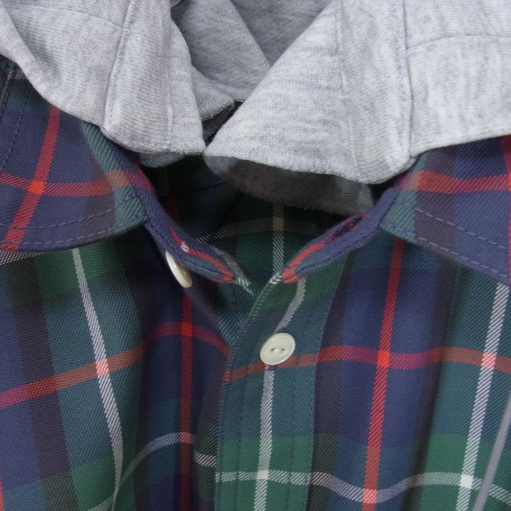 ダイワピア39 23SS BE-82023 TECH 2WAY WORK SHIRTS フード脱着可能 長袖 チェック シャツ マルチカラー系 M【中古】