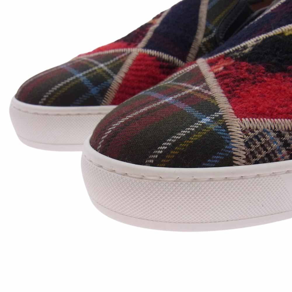 ETRO エトロ SCARPE UOMO SLIP ON FONDO CASSETTA タータンチェック スリッポン スニーカー マルチカラー系 41【美品】【中古】