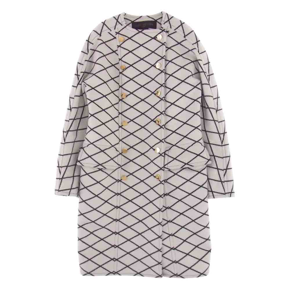 LOUIS VUITTON ルイ・ヴィトン アンゴラウール ダブル コート 金ボタン オフホワイト系 34【中古】