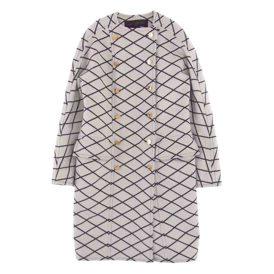 LOUIS VUITTON ルイ・ヴィトン アンゴラウール ダブル コート 金ボタン オフホワイト系 34【中古】