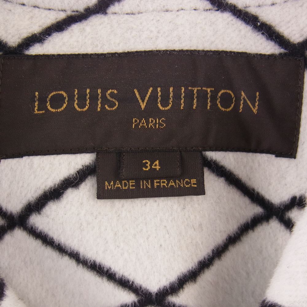 LOUIS VUITTON ルイ・ヴィトン アンゴラウール ダブル コート 金ボタン オフホワイト系 34【中古】