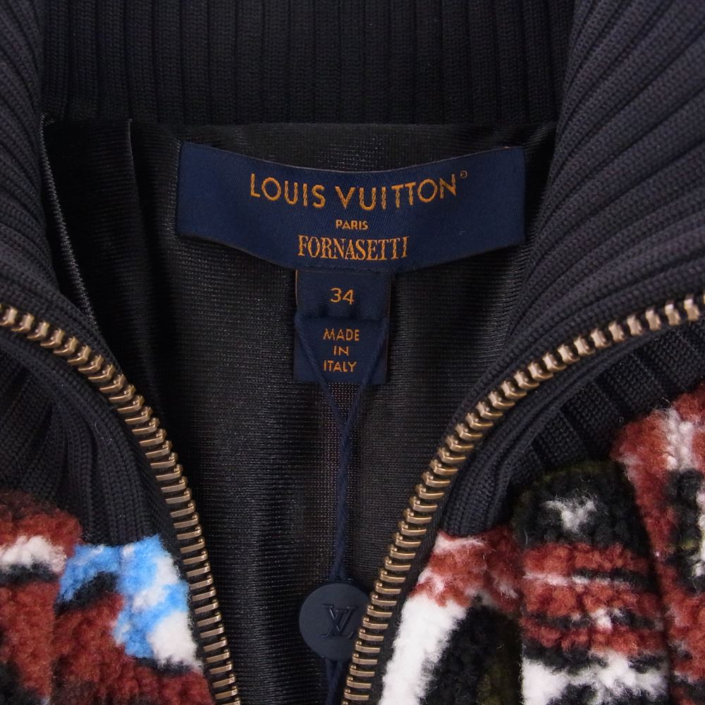 LOUIS VUITTON ルイ・ヴィトン FORNASETTI フォルナセッティ 総柄 ボア フリース ジャケット ブルゾン マルチカラー系 34【新古品】【未使用】【中古】