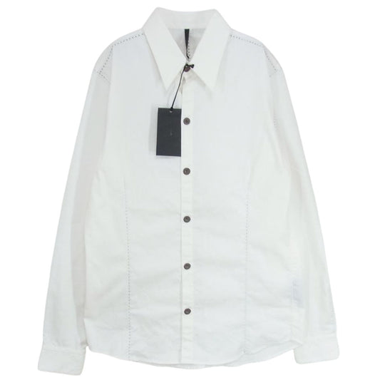 ジオールドサーカス 1101 White denim stretch dungaree over lock stitch shirts オーバーロックステッチ 長袖 シャツ ホワイト系 3【中古】