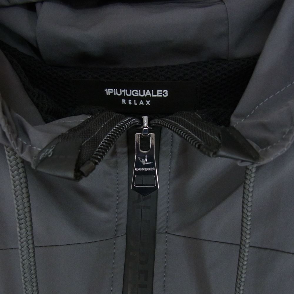 1piu1uguale3 ウノピュウノウグァーレトレ RELAX × RATTLE TRAP ラトルトラップ ナイロン マウンテン パーカー フーディー ジャケット グレー系 XL【中古】