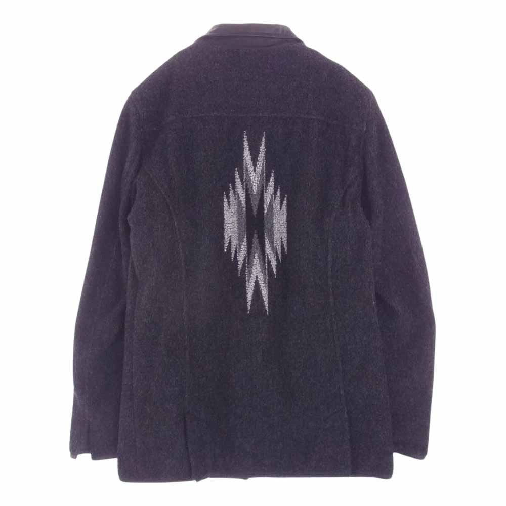 BACKBONE バックボーン BB10FW-J20 襟ディアスキン切替 カシミヤ混ウールパイル コンチョボタン ネイティブ ジャケット ブラック系 L【中古】