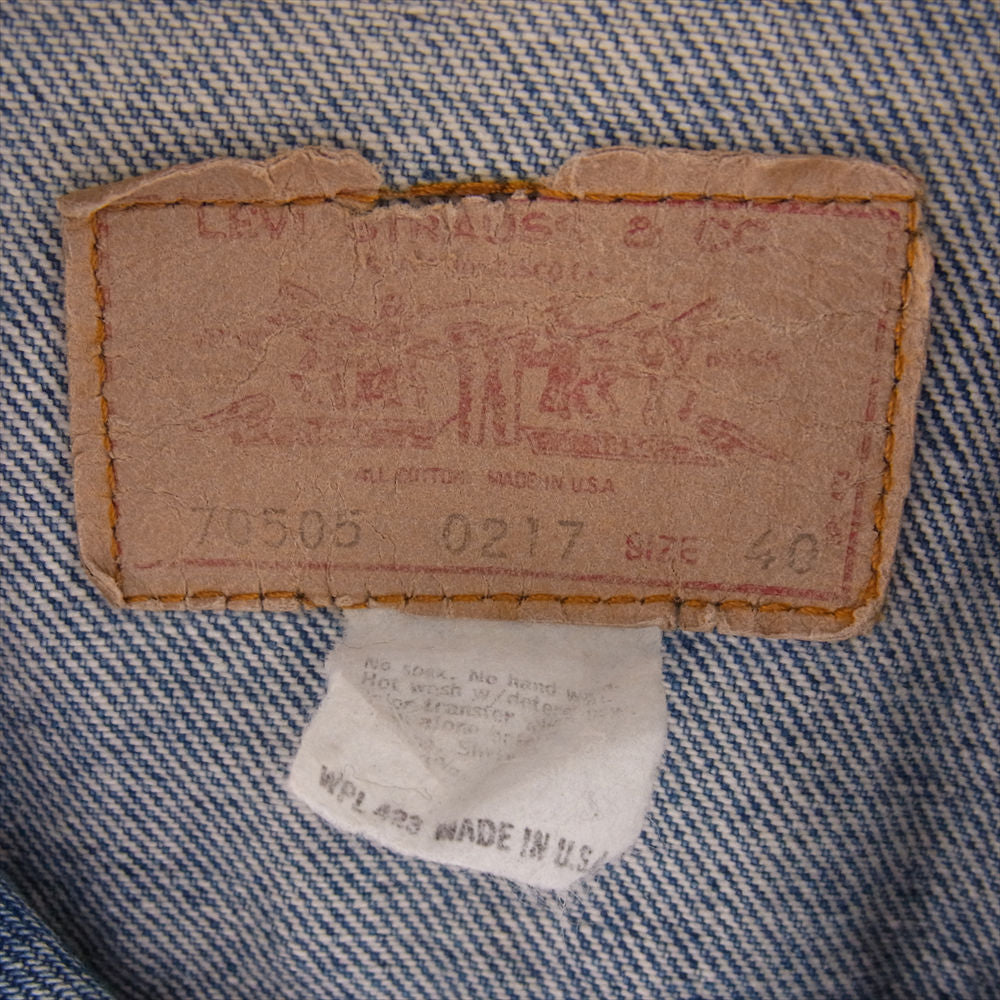 Levi's リーバイス ヴィンテージ オリジナル 70505 0217 527刻印 デニム ジャケット ブルー系 40【中古】