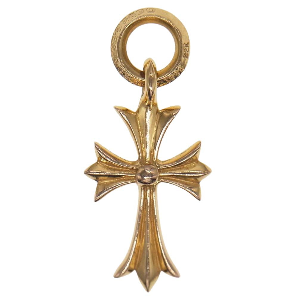 CHROME HEARTS クロムハーツ（原本有）  22K TINY CH CROSS タイニーCHクロス チャーム ペンダントトップ ゴールド系【中古】