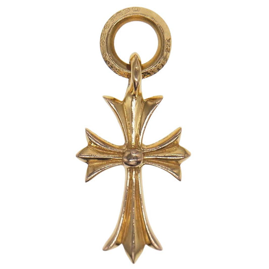 CHROME HEARTS クロムハーツ（原本有）  22K TINY CH CROSS タイニーCHクロス チャーム ペンダントトップ ゴールド系【中古】