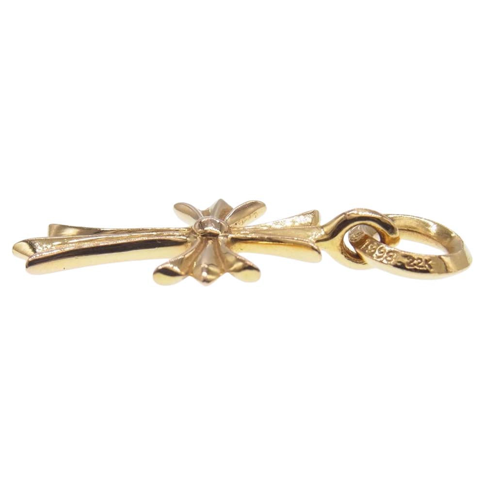 CHROME HEARTS クロムハーツ（原本有）  22K TINY CH CROSS タイニーCHクロス チャーム ペンダントトップ ゴールド系【中古】