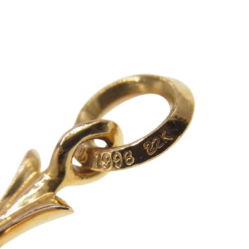 CHROME HEARTS クロムハーツ（原本有）  22K TINY CH CROSS タイニーCHクロス チャーム ペンダントトップ ゴールド系【中古】