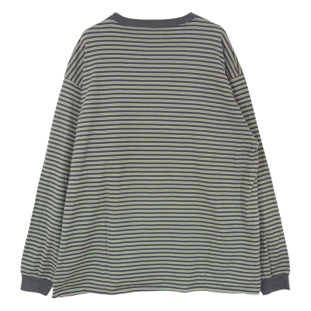 marka マーカ M23A-15CS01C BORDER TEE L/S ボーダー Tシャツ ロングスリーブ ロンT 長袖 グリーン系 チャコールグレー系 2【中古】