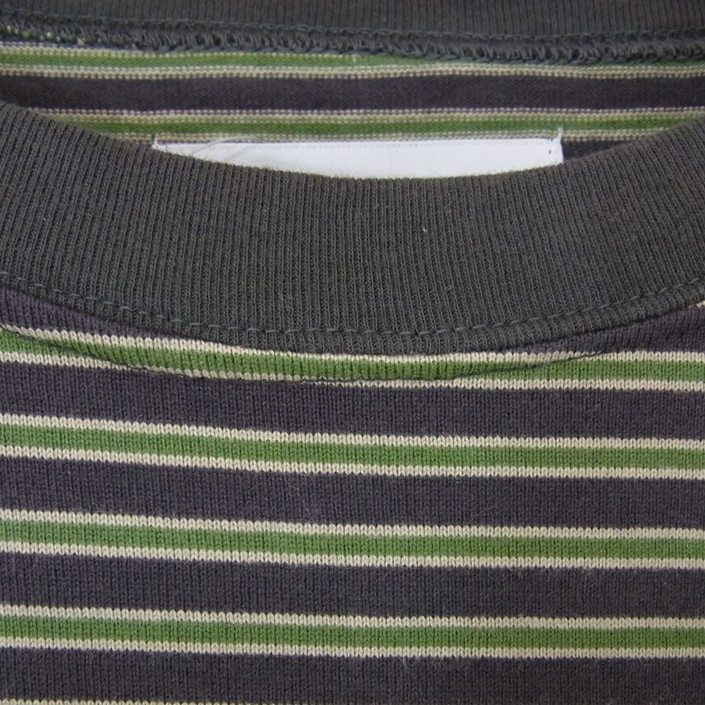 marka マーカ M23A-15CS01C BORDER TEE L/S ボーダー Tシャツ ロングスリーブ ロンT 長袖 グリーン系 チャコールグレー系 2【中古】
