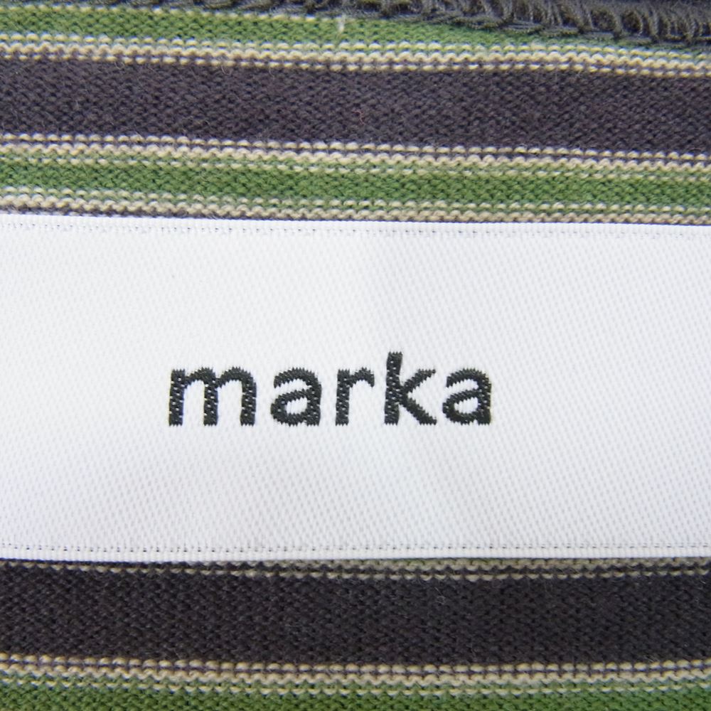 marka マーカ M23A-15CS01C BORDER TEE L/S ボーダー Tシャツ ロングスリーブ ロンT 長袖 グリーン系 チャコールグレー系 2【中古】