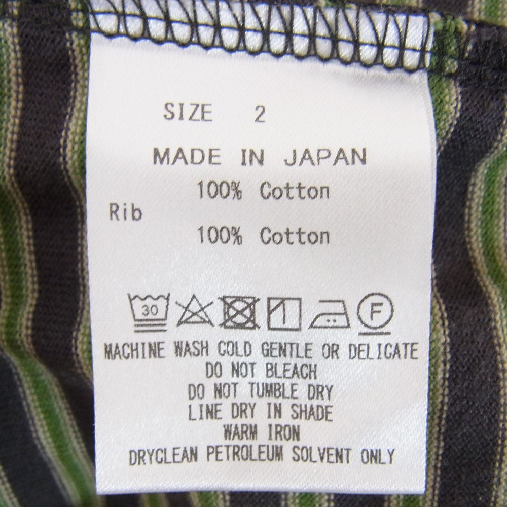 marka マーカ M23A-15CS01C BORDER TEE L/S ボーダー Tシャツ ロングスリーブ ロンT 長袖 グリーン系 チャコールグレー系 2【中古】